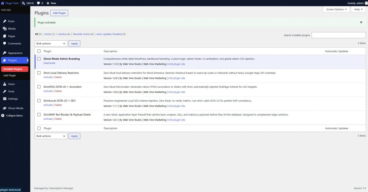 Ghost-Mode Admin Branding