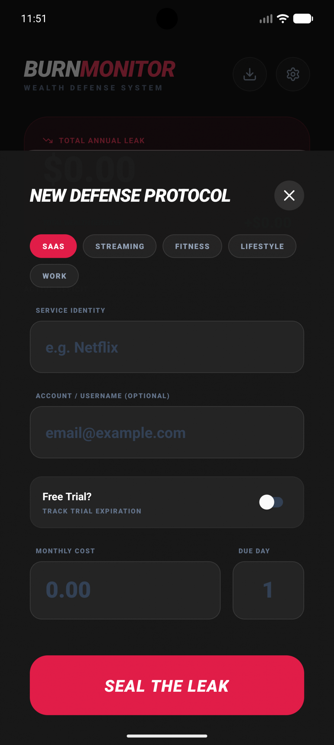 Burn Monitor Dashboard