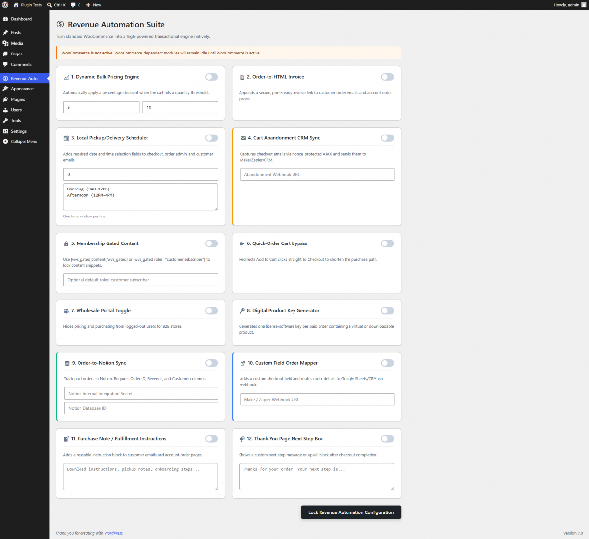 WooCommerce Revenue Automation Suite | Pricing, Invoices, Delivery Scheduling & CRM Sync